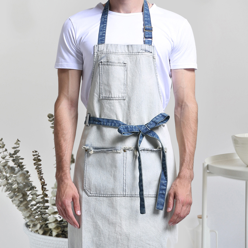 High quality vintage fashion durable cafe bakery restaurant general waiter work apron with logo custom