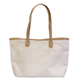 Free shipping support online click order factory fast delivery cotton and pu leather splice canvas tote bag with leather handle