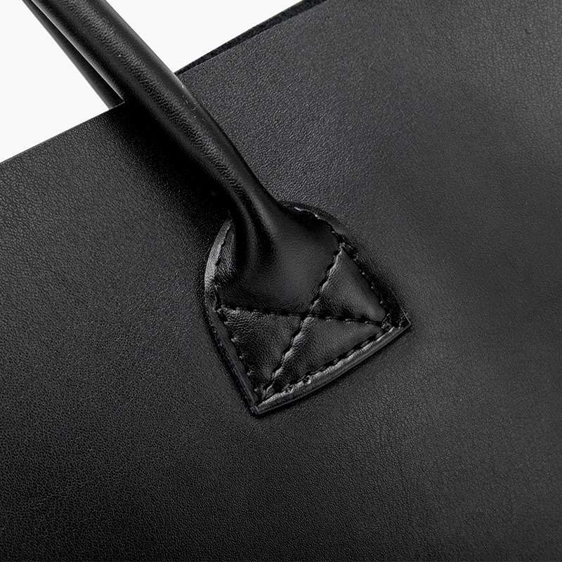 2018 new black shopping tote bag shoulder bag large capacity soft leather pu handbag