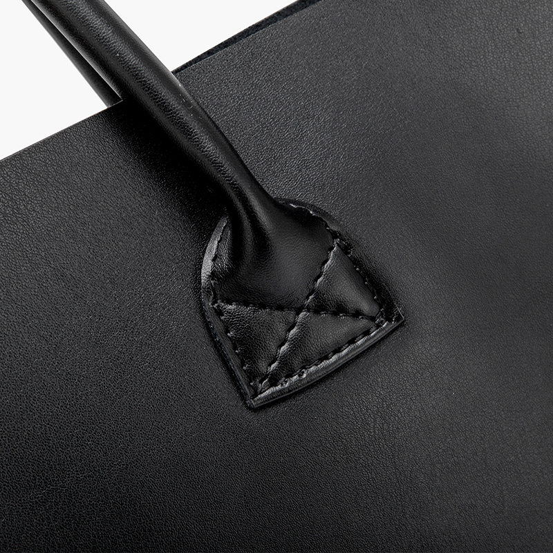 2018 new black shopping tote bag shoulder bag large capacity soft leather pu handbag