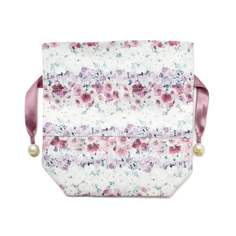 Custom logo satin jewelry bags with metal label gift drawstring bag