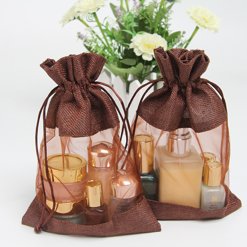 Wholesale promotion organza gift bags with drawstring