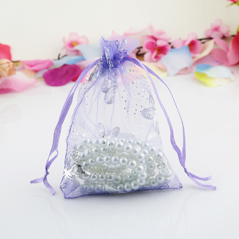 Colorful wedding favor logo promotional organza gift bag wholesale custom printed 