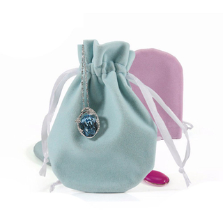 Custom light-colored mini fashion jewelry beam drawstring velvet storage bag
