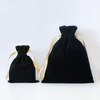 Custom black velvet drawstring makeup gift bag for glasses