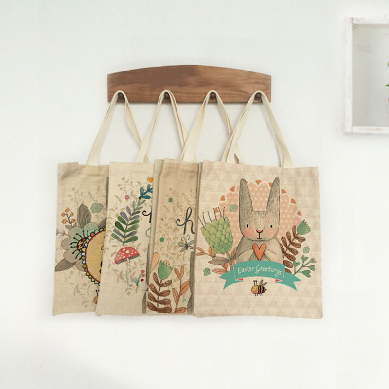 Logo printing reusable jute shopping bag