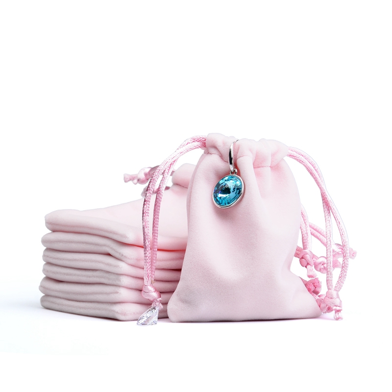 Promotional velvet bag jewelry drawstring gift bag packing bag with customize logo