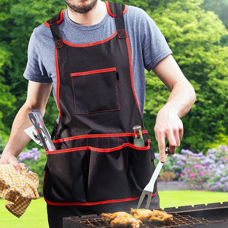 Fully Adjustable Waterproof Protective Professional Canvas Work Apron