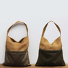 New product burlap and lamb flannel stitching fabric fashion eco friendly high quality low price women cotton linen tote bag