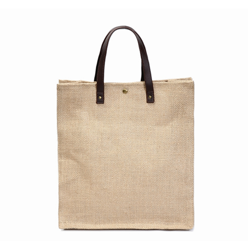 China supplier direct supply natural breathable eco friendly comfortable jute linen tote shopping bag with promotional price
