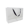 Wholesale custom printed your own logo white kraft gift craft shopping paper bag With ribbon handles