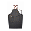 Superior Design Wear-resistant Black Denim Tool Apron with Leather Belts Work Helper for Workshop