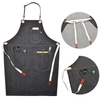 Customized Restaurant Work Uniforms Shop Overalls Denim Apron with Tool Pockets for Barista Barber Custom Logo
