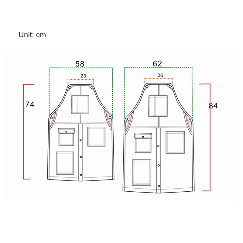 High-grade Bifurcated Cross Leather Straps Superior Denim Fabric Exquisite Tooling Apron Logo Custom