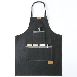 Wholesale Fashion Cowboy Hanging Neck Apron Custom Printing LOGO Painting Cafe Baking Cake Nail Shop Overalls Denim Apron