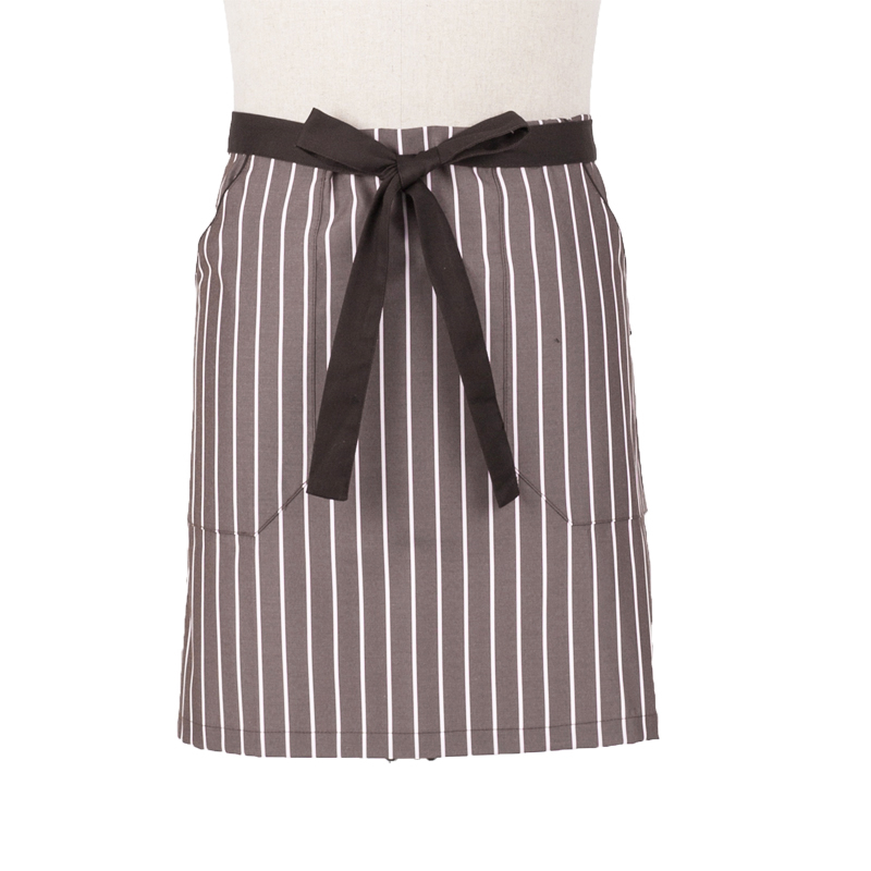 Striped designed new and fashional durable short work cotton apron for waiters