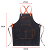 Promotion professional portable and durable work denim apron with customized logo