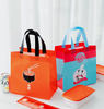 Custom creative restaurant portable takeaway packaging bag thick waterproof film non woven bag
