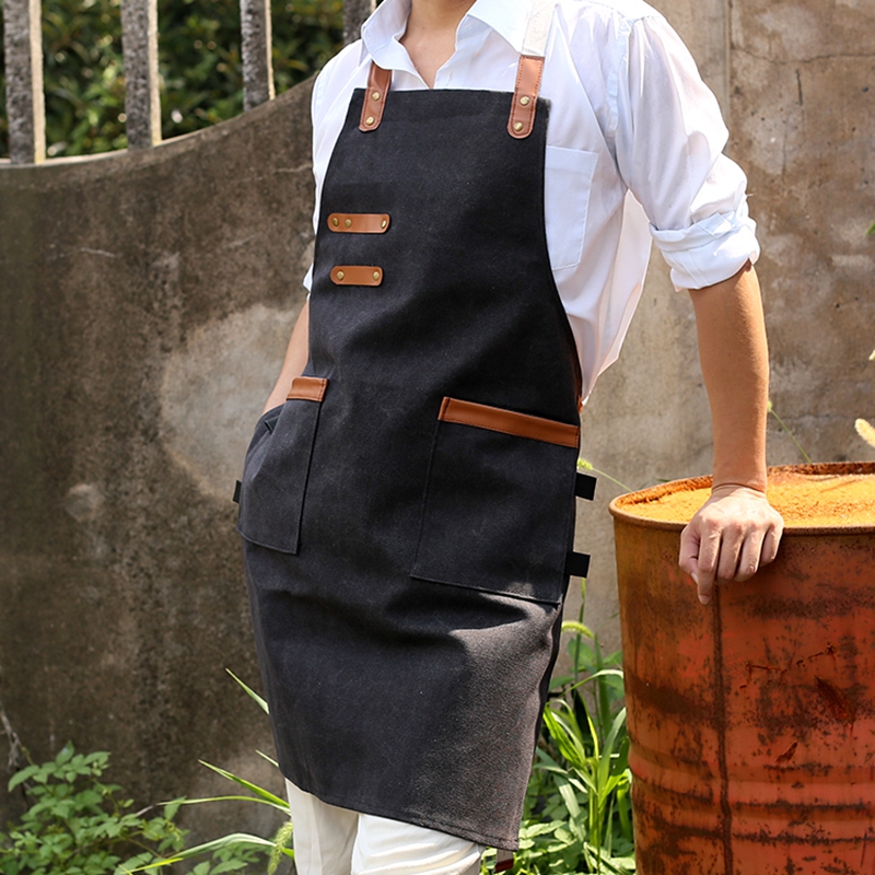 Canvas Tooling Apron Thick Wear-resistant Hotel Waiter Unisex Fashion Restaurant Waitress Custom Advertising Logo