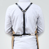 Wear-resistant Thick Canvas Fabric Combine Leather Belts Fashion Tooling Apron for Cafe Or Studio Workwear Custom Logo