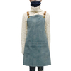 New ladies superior quality light color baking coffee gardening denim apron leather strap