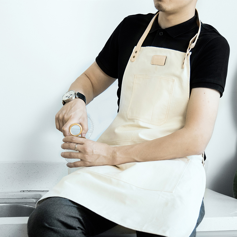 Fashion retro couple admin apron Nordic canvas bodice sleeveless adult painting western restaurant overalls