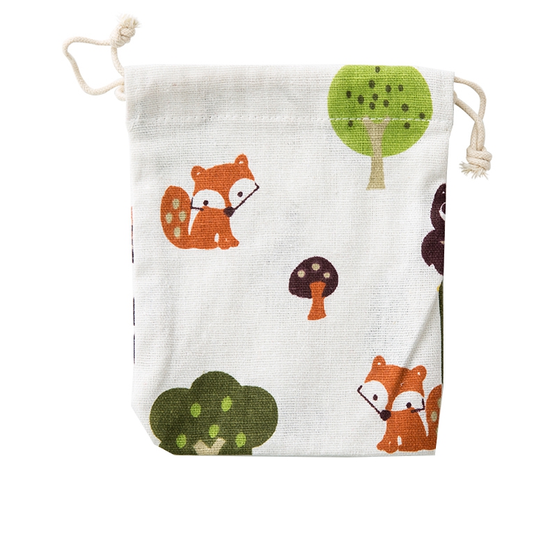 Multi-purpose portable and durable linen drawstring bag with customized logo