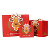 Wholesale colorful present shopping packing custom made merry christmas paper gift bags with handles