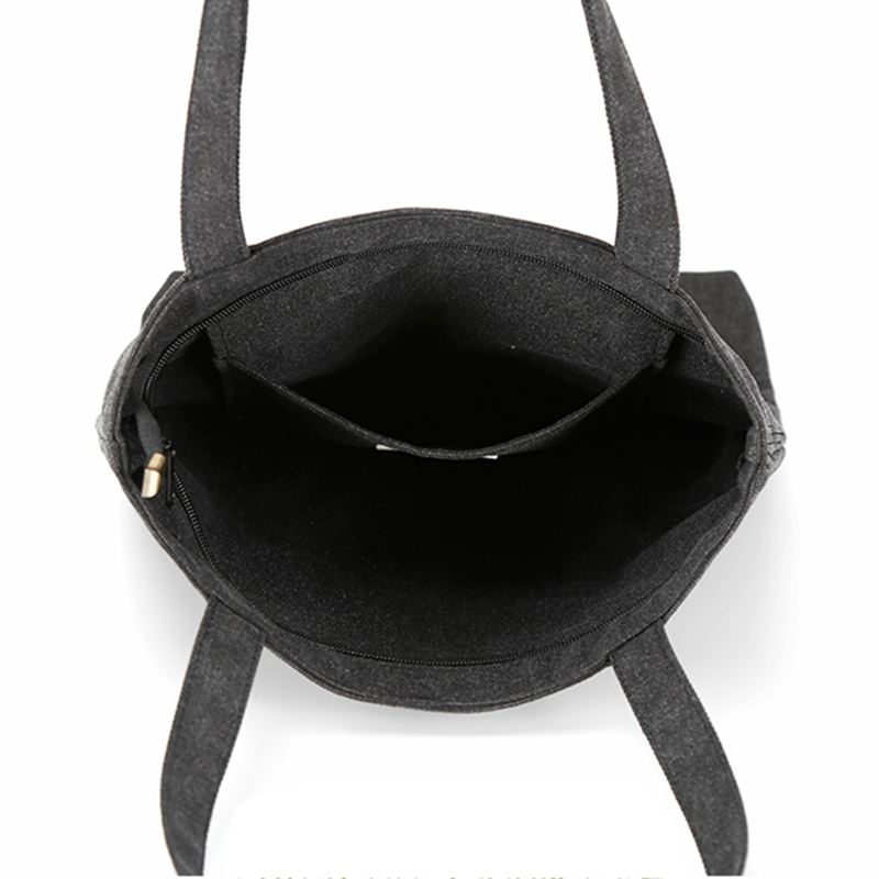 Simple original design new style fashion women washed cotton canvas tote shopping bag for wholesale