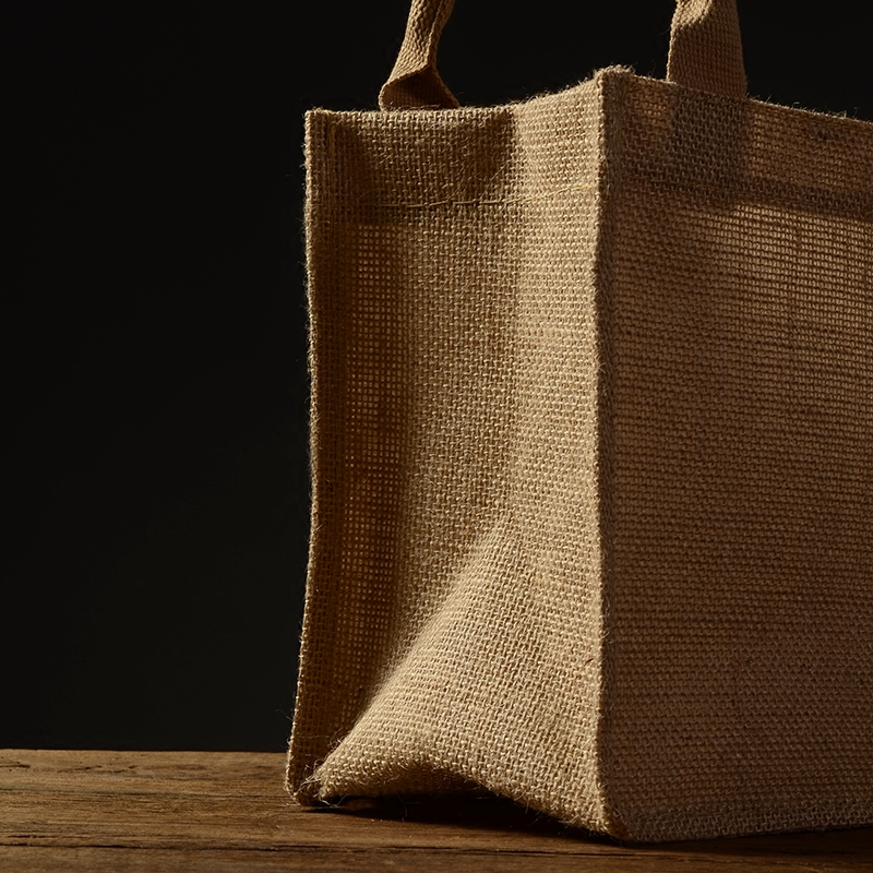 Natural fabric eco friendly breathable jute tote shopping bag 