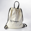 Fashion popular large capacity canvas drawstring backpack with leather strap