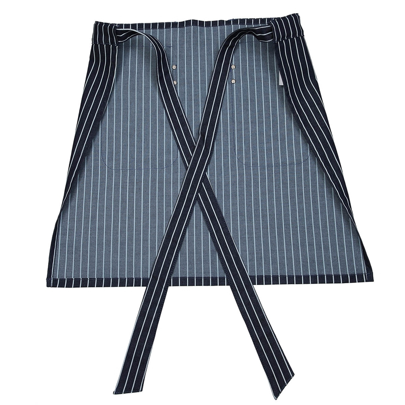 Custom Work Clothes Wholesale Men And Women Striped Half Apron For Kitchen Cafe Bakery Cake Shop Restaurant Overalls