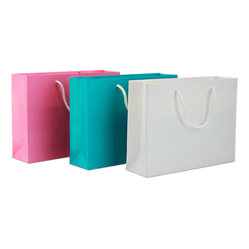 Flat paper handle customized design shopping gift printed kraft paper bag