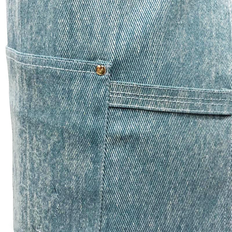 Leather strap denim apron (7)