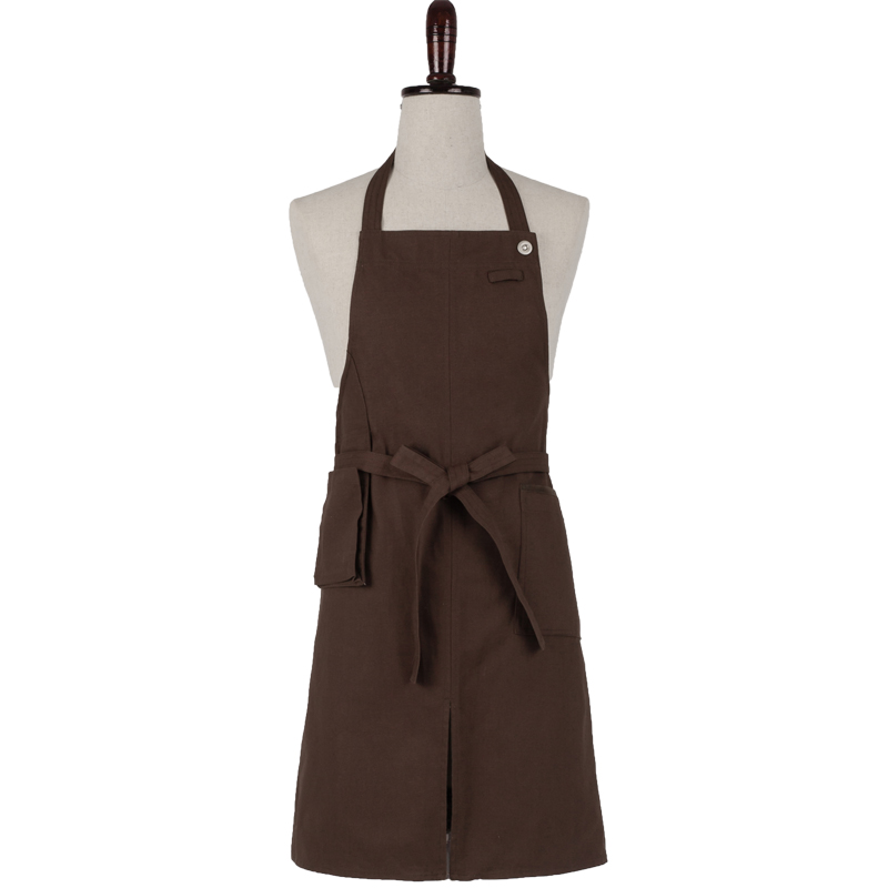High quality cheap long dustproof cotton canvas apron for kitchen cooking wholesale