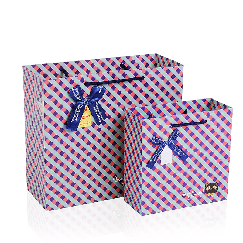  NEW custom logo color printing jewelry gift packaging bags with silk handle recycle shopping printed paper bag