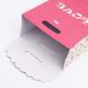 Custom love christmas pink paper small gift bags with die cut handle