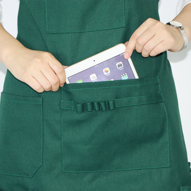 Professional studio polyester cotton painting apron with multifunction tool pockets