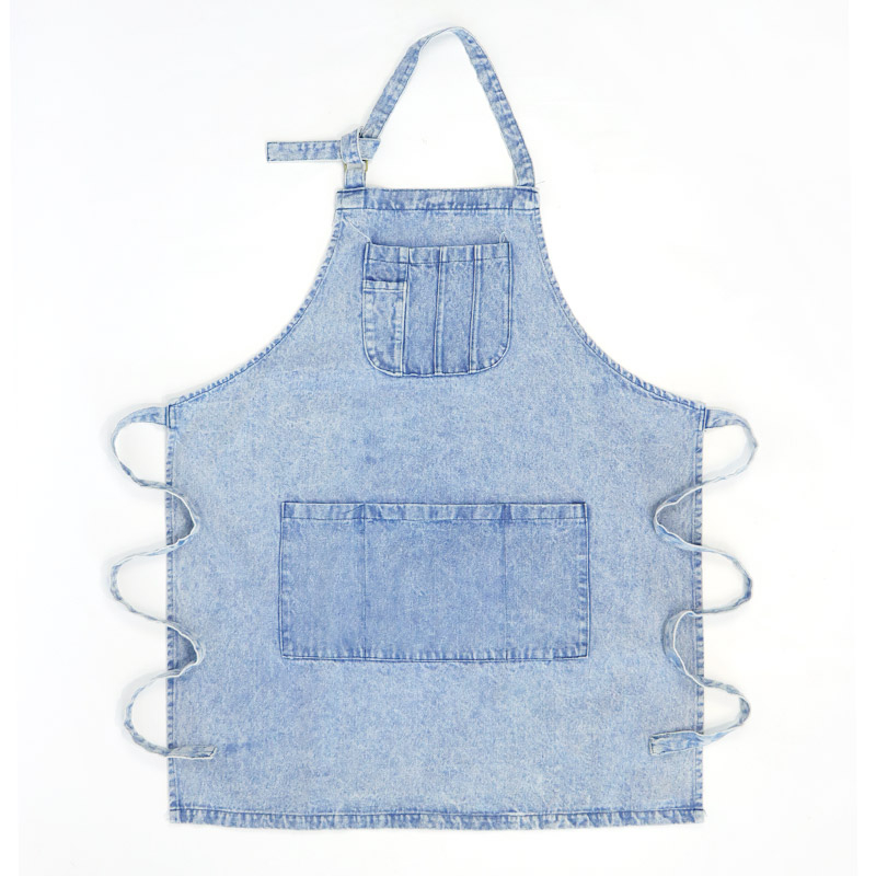 68*86 cm customized polyester cotton denim apron for restaurant kitchen work