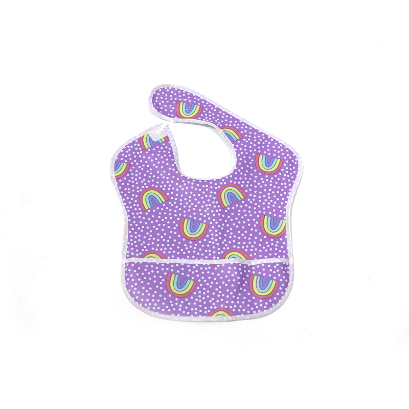 Factory customized cartoon printing polyester children bib waterproof baby apron