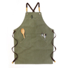  Wholesale customized army green polyester cotton canvas apron barista apron