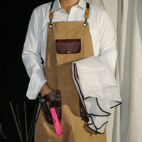 Waterproof heavy-duty waxed canvas barber apron wear-resistant waterproof barista apron