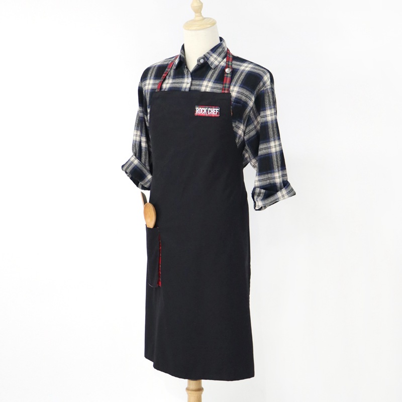 Long Black Cotton Apron Factory Wholesale Multifunctional Canvas Kitchen Cooking Apron Design