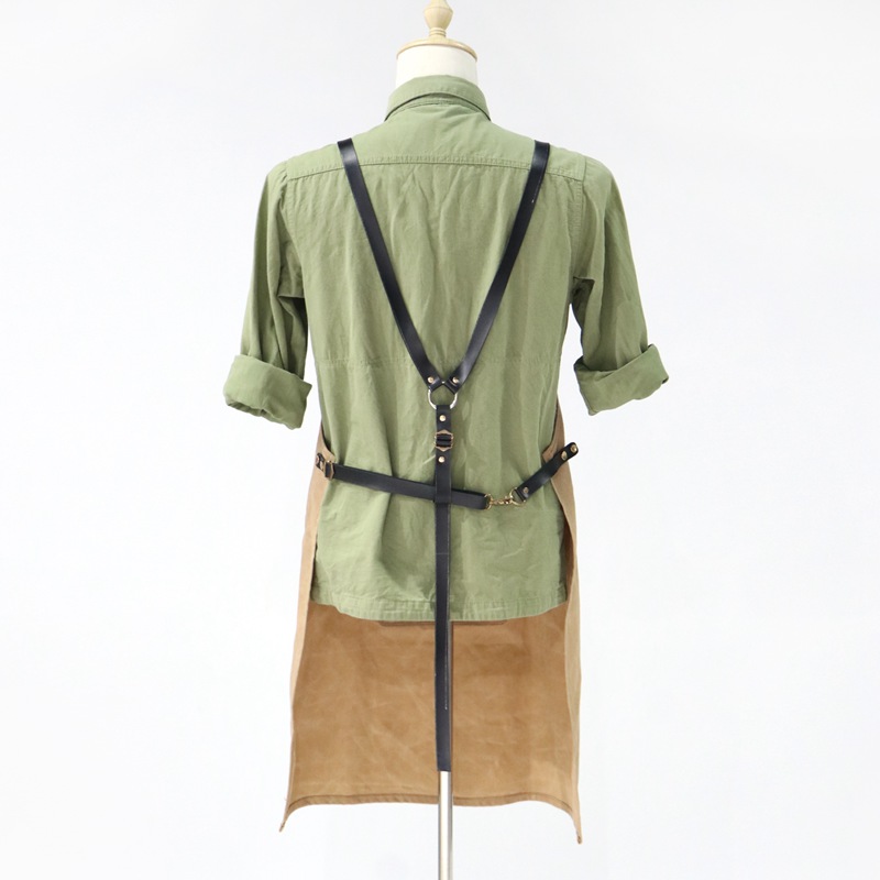 Industrial Wax Canvas Apron Design , Oil And Pollution-proof Heavy Industry Apron Custom
