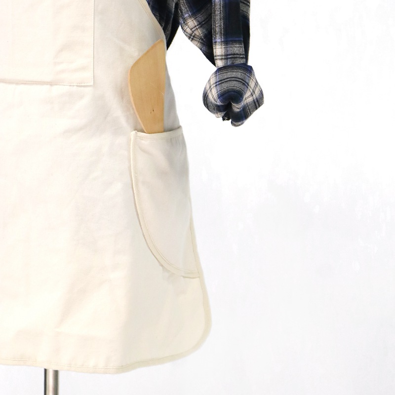 Amazon Hot Sale Custom Logo Simple And Lightweight Cotton Apron with Large Pocket