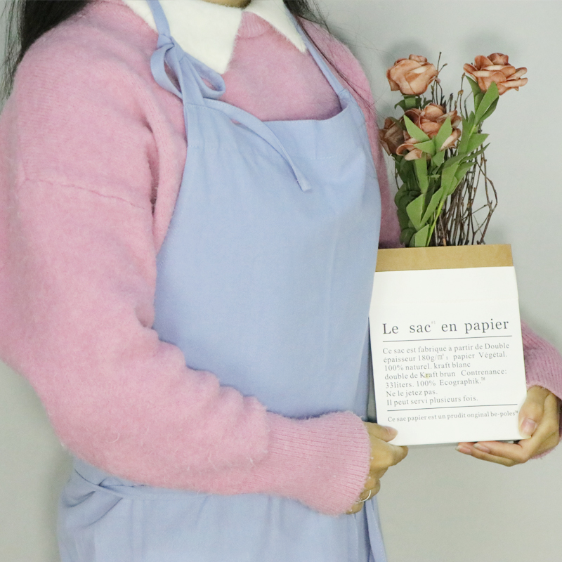 Oversize adult 100% cotton soft kitchen apron with adjustable hang-neck for garden and flower shop