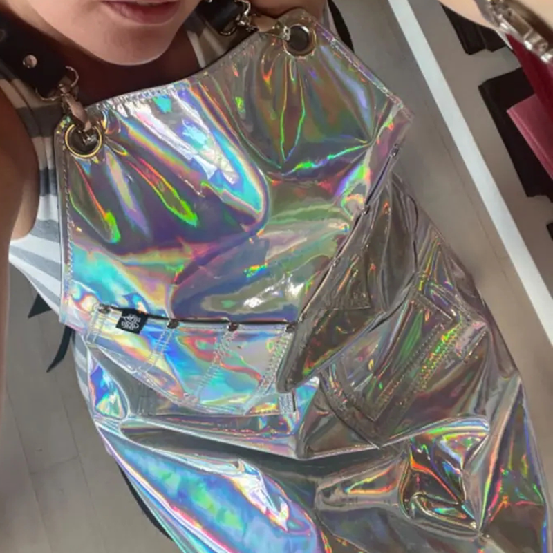 Fashional Design New Arrival Multi Pockets Bradium Transparent Waterproof Tpu Clear Apron with Leather Strap for Hair Stylist