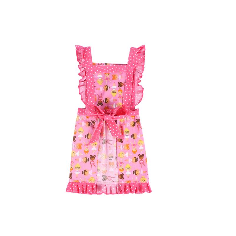 Custom Cartoon Logo Kids Apron Cotton Polyester Apron for Children Fashion Design H Style Kids Apron