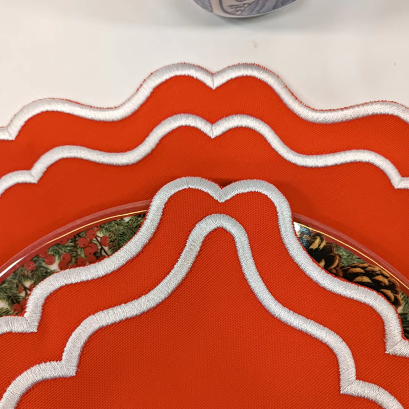 100% Linen Special-shaped Napkin Applique Napkin Modern Style Christmas Napkins Table Festival Decor