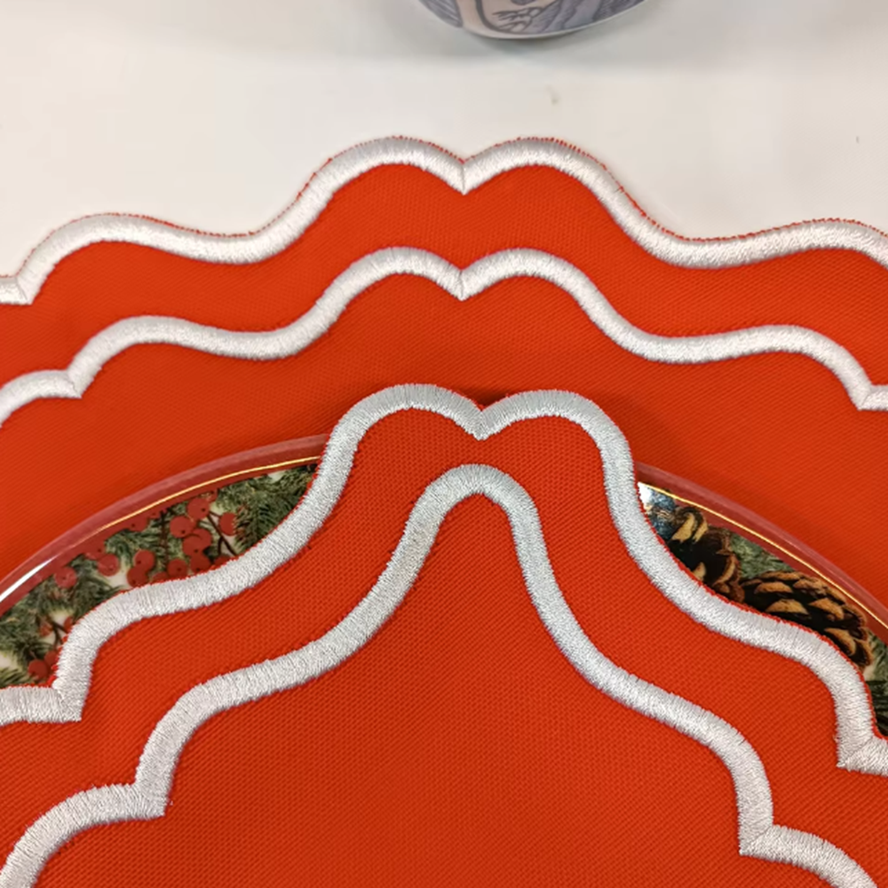 100% Linen Special-shaped Napkin Applique Napkin Modern Style Christmas Napkins Table Festival Decor